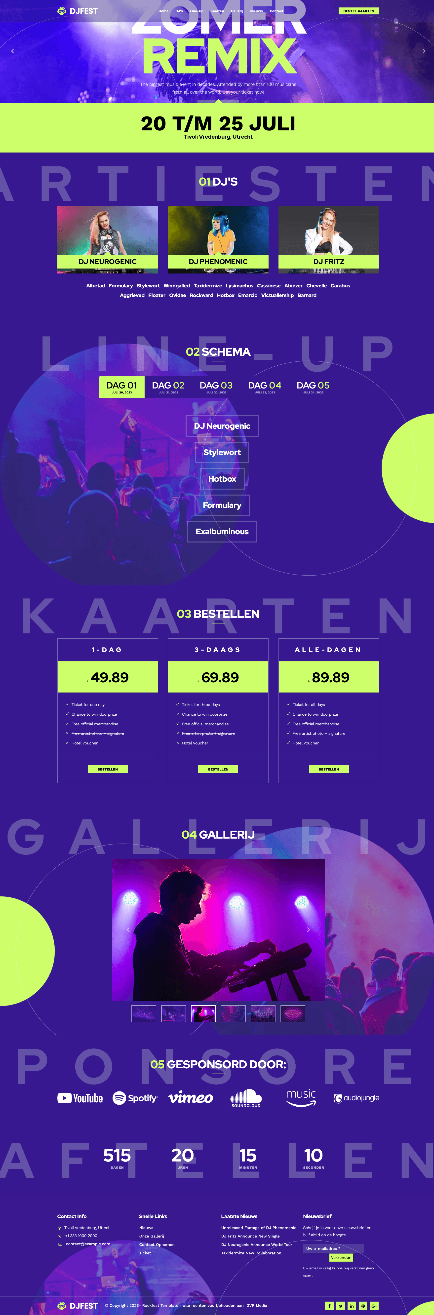 De Uitgebreide Line-Up